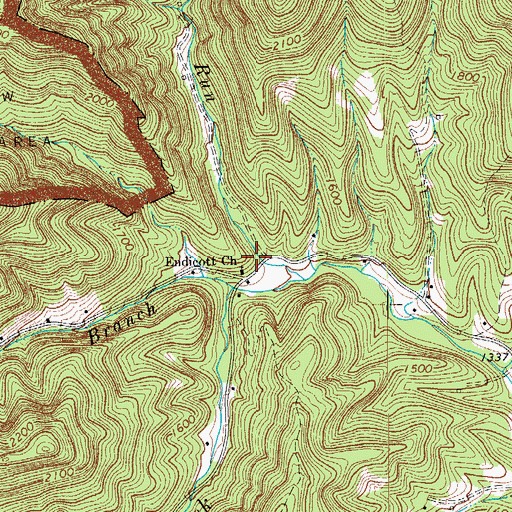 Topographic Map of Endicott Church, VA