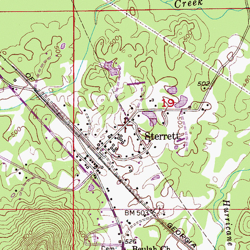 Topographic Map of Old Sterrett Cemetery, AL