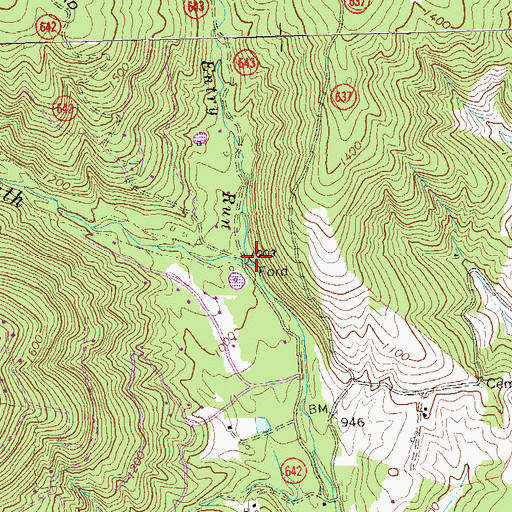 Topographic Map of Entry Run, VA