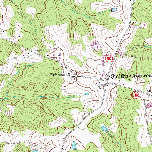 Topographic Map of Ephesus Church, VA