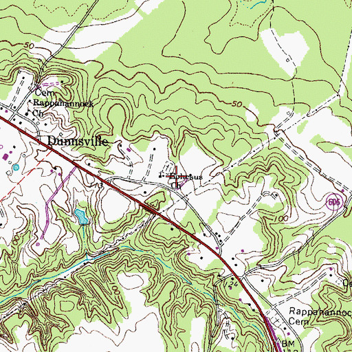 Topographic Map of Ephesus Church, VA