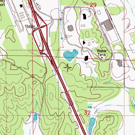 Topographic Map of Outreach Church, AL