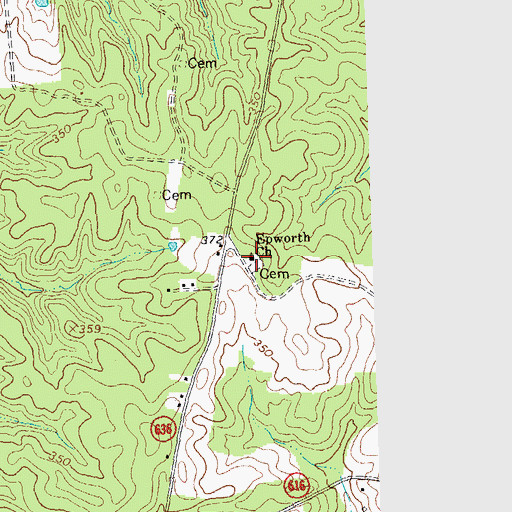 Topographic Map of Epworth Church, VA