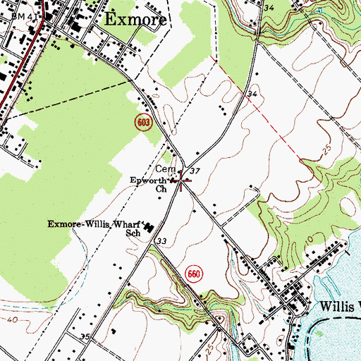 Topographic Map of Epworth Church, VA