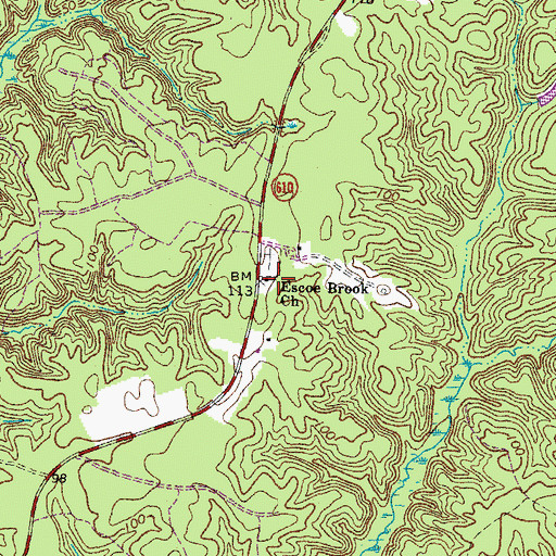 Topographic Map of Escoe Brook Church, VA