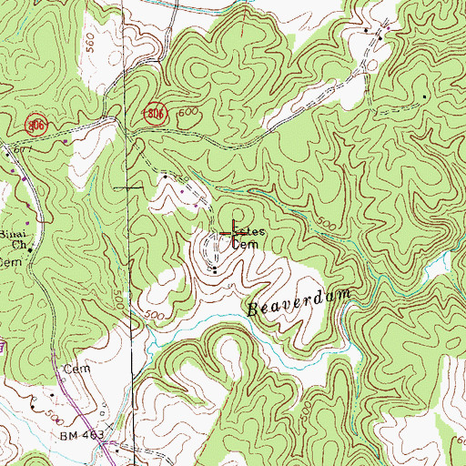 Topographic Map of Estes Cemetery, VA
