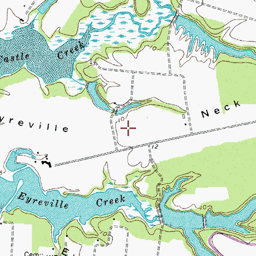 Topographic Map of Eyreville Neck, VA