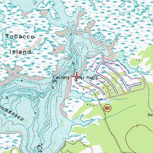Topographic Map of Factory Point, VA