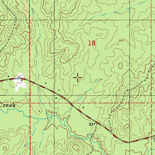 Topographic Map of Pilgrims Rest Church (historical), AL