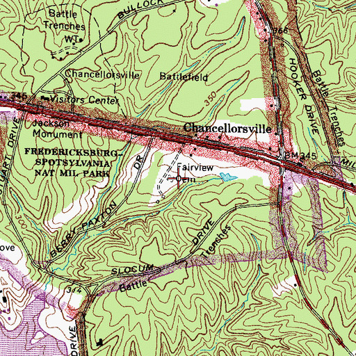 Topographic Map of Fairview Cemetery, VA