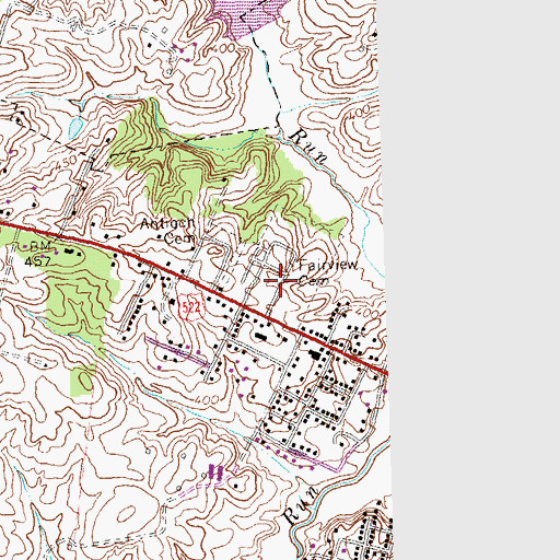 Topographic Map of Fairview Cemetery, VA