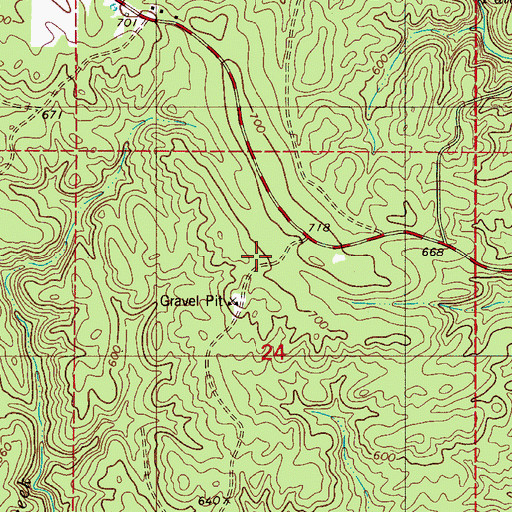 Topographic Map of Pilgrims Rest Church (historical), AL