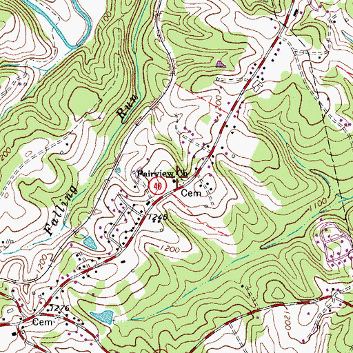 Topographic Map of Fairview Church, VA