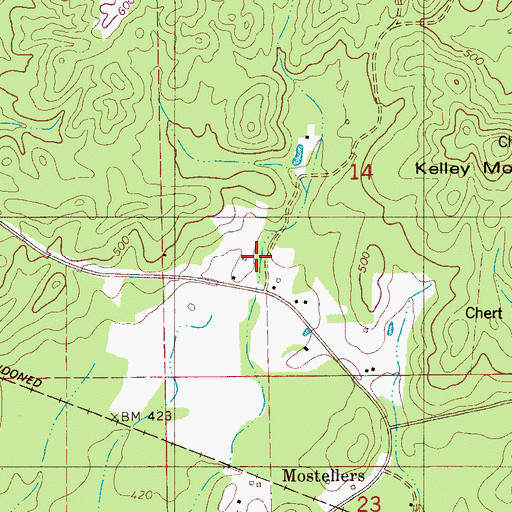 Topographic Map of Pine Flat School (historical), AL