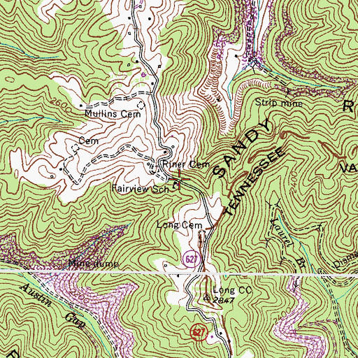 Topographic Map of Fairview School, VA