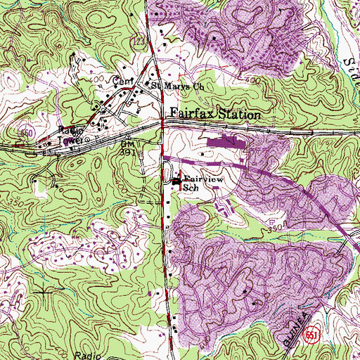 Topographic Map of Fairview Elementary School, VA