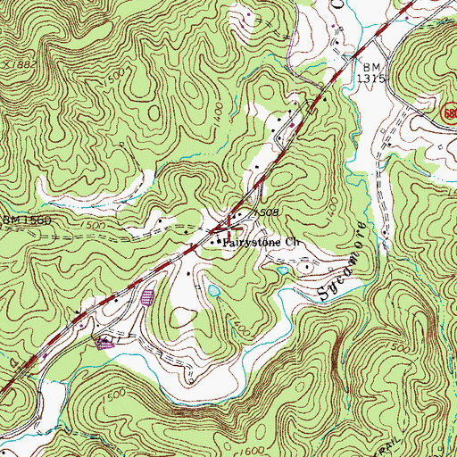 Topographic Map of Fairystone Church, VA