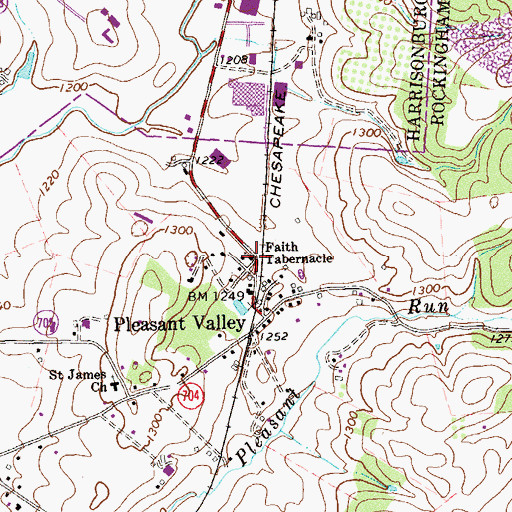Topographic Map of Faith Tabernacle, VA