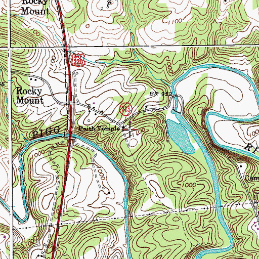 Topographic Map of Faith Temple, VA