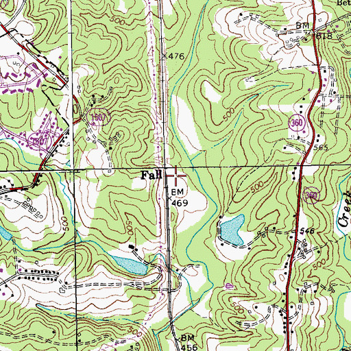 Topographic Map of Fall, VA