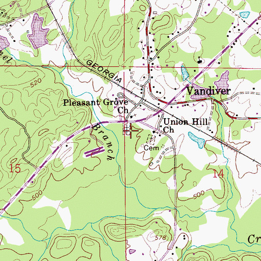 Topographic Map of Pleasant Grove Cemetery, AL