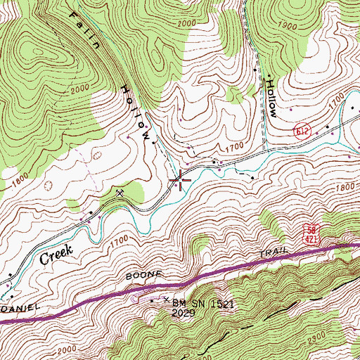 Topographic Map of Fallin Hollow, VA