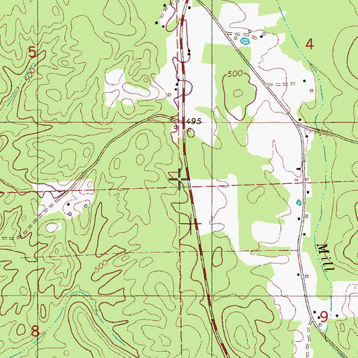 Topographic Map of Pleasant Grove Church (historical), AL