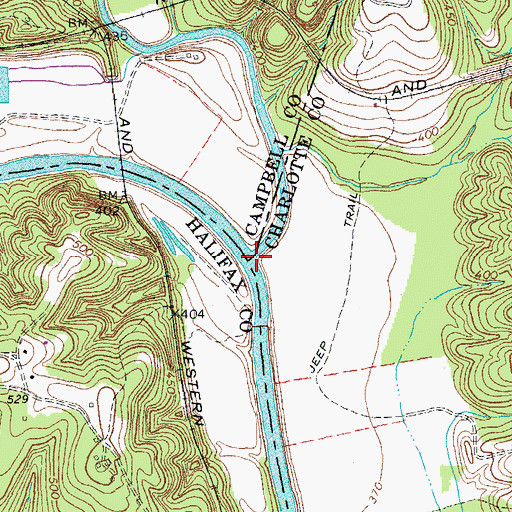 Topographic Map of Falling River, VA