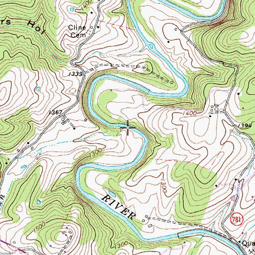 Topographic Map of Falling Spring Run, VA