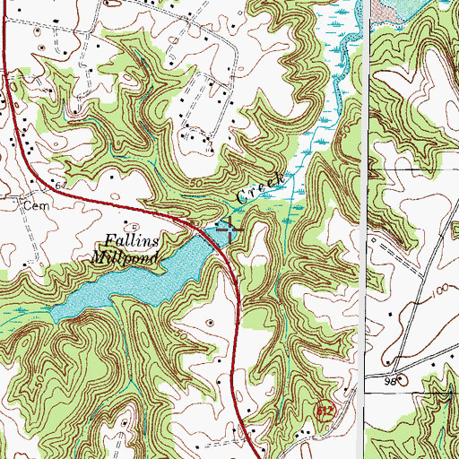 Topographic Map of Fallins Millpond, VA