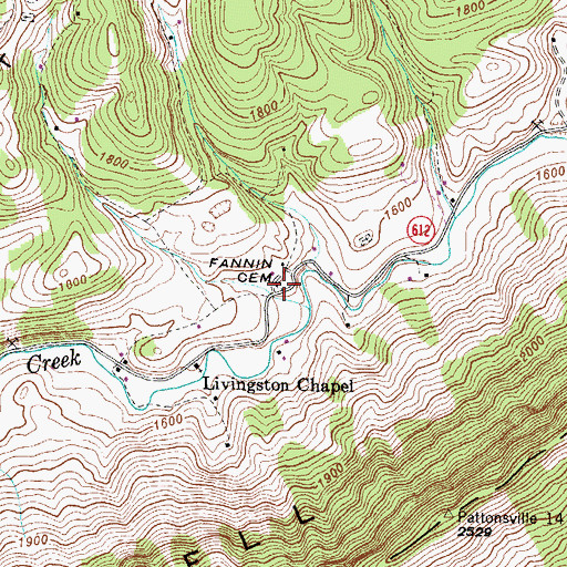 Topographic Map of Fannin Cemetery, VA