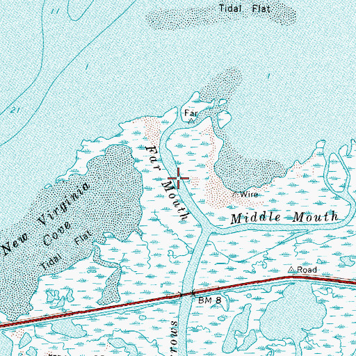 Topographic Map of Far Mouth, VA