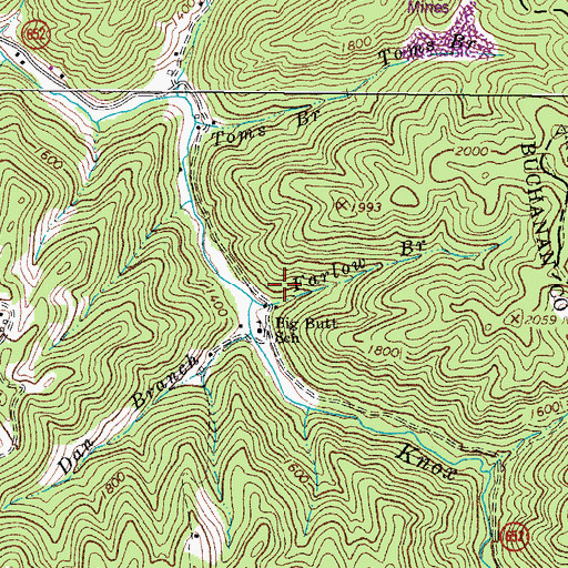 Topographic Map of Farlow Branch, VA