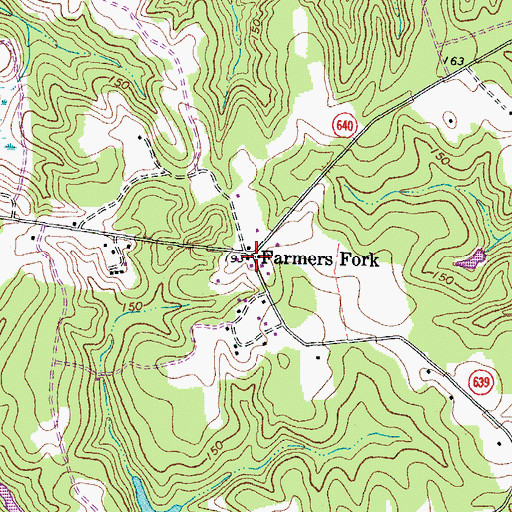 Topographic Map of Farmers Fork, VA