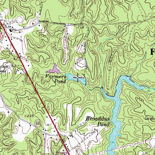 Topographic Map of Farmers Pond, VA