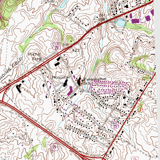 Topographic Map of Farmington Elementary School, VA