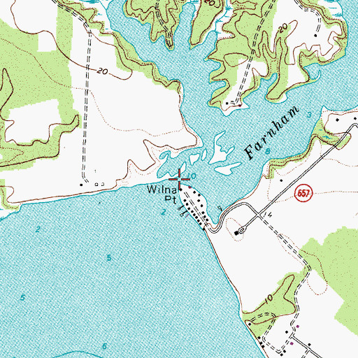 Topographic Map of Farnham Creek, VA