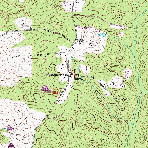 Topographic Map of Fauquier Church, VA