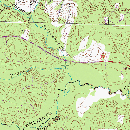 Topographic Map of Fellowbed Branch, VA