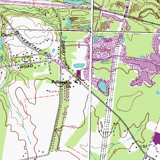Topographic Map of Fellowship Church, VA