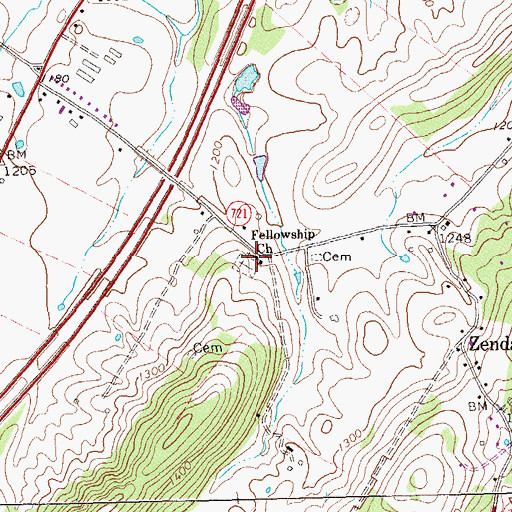 Topographic Map of Fellowship Church, VA