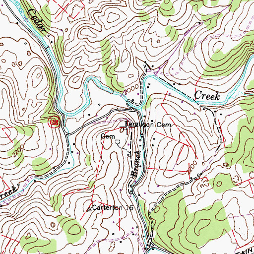 Topographic Map of Ferguson Cemetery, VA