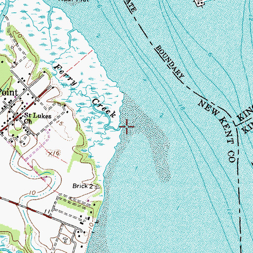 Topographic Map of Ferry Creek, VA