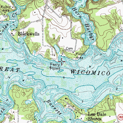 Topographic Map of Ferry Point, VA
