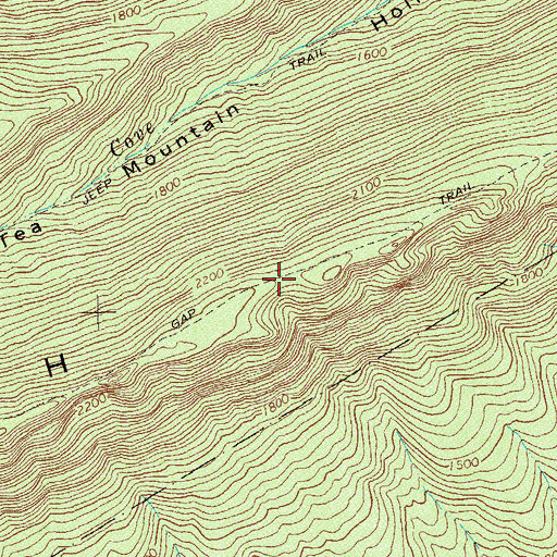 Topographic Map of Fetzer Gap Trail, VA