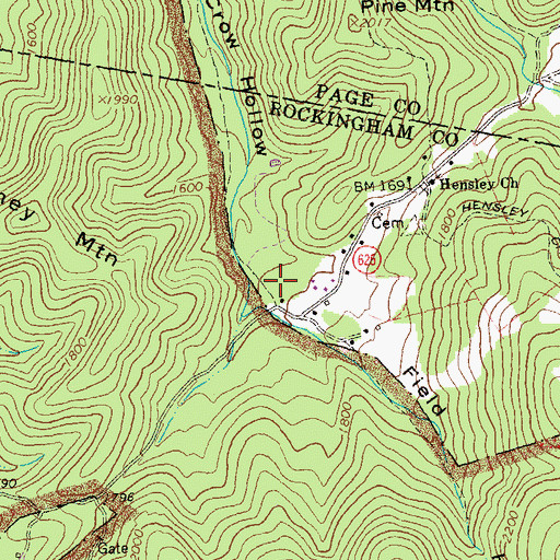 Topographic Map of Field Hollow, VA