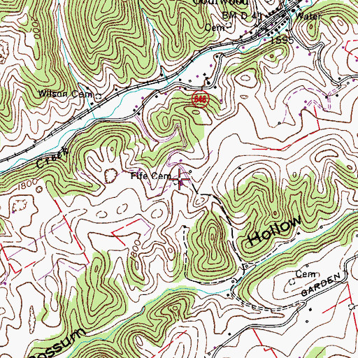 Topographic Map of Fife Cemetery, VA