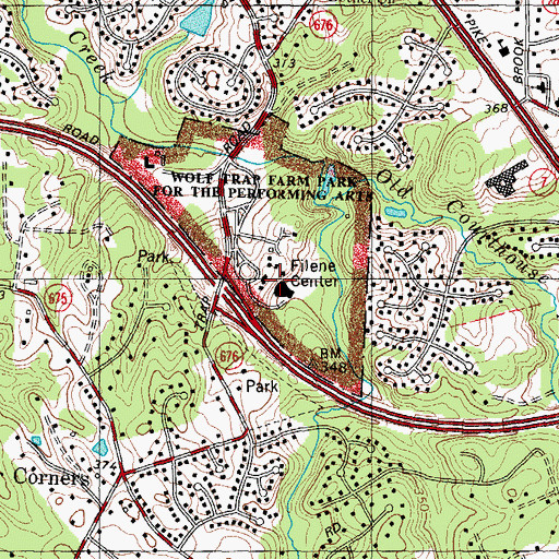 Topographic Map of Filene Center, VA