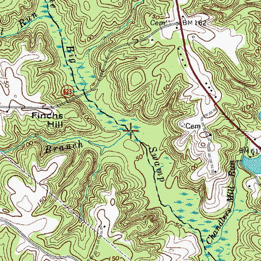 Topographic Map of Finchs Branch, VA