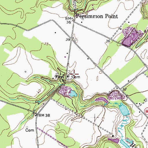 Topographic Map of First Church, VA